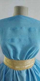 Jaquard din Matase Vegetală  Albastru Deschis MAT1429